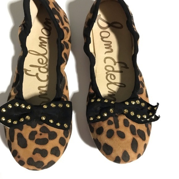 SAM Edelman Felicia Ballet Bow Flat Cheetah Size 4 - Picture 1 of 10